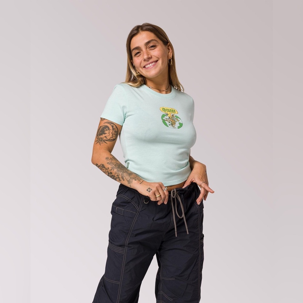 Women's Secret Lives Of Lichen Mini Tee, Ash Blue, Multiple Sizes, NWT
